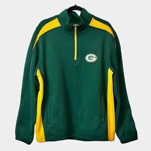 NFL Team Apparel Green‎ Bay Packers 1/4 Zip Fleece Pullover Sz XL